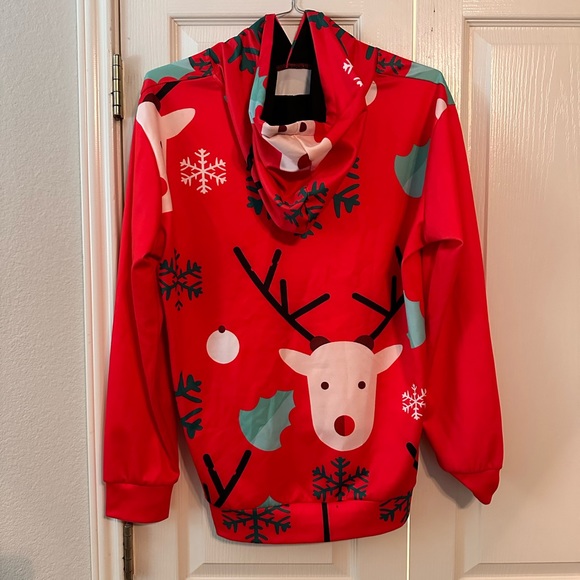 Unisex Hooded Christmas Sweater with front pockets. Size XL - Picture 1 of 3